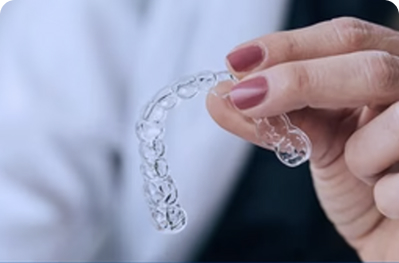 Close Up Shot of Invisalign Retainer