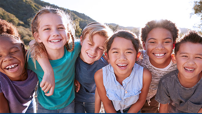 Group of Smiling, Happy Kids